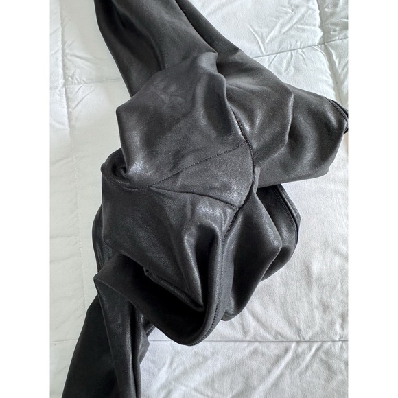 Spanx Black Faux Leather Spandex Leggings, Size XL, Stretchy Black 27" EUC - Picture 9 of 12